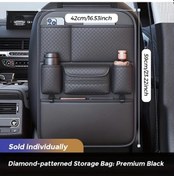 Resim Xuweiwei Black Araç Organizatörü, Çok Bölmeli Pu Deri Koltuk Arkası Düzenleyici Su Şişesi Tablet Laptop İçin 