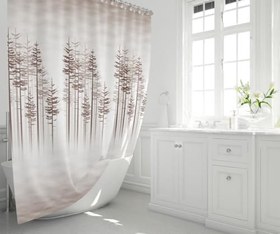 Resim Tropik Banyo Duş Perdesi 3390 Tek Kanat 1x180X200 