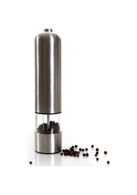 Resim Pilli Işıklı Otomatik Tuz Karabiber Baharat Değirmeni Öğütücü Gri 
