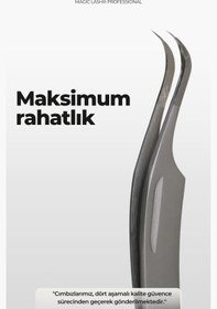 Resim Magic Lash Silver Karga Burun Profesyonel Premium Volume Ipek Kirpik Cımbızı SKBML-25 