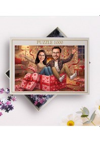 Resim Bk Gift Kişiye Özel Sevgili Karikatürlü 1000 Parça Profesyonel Puzzle-1, 1000 Puzzle, Sevgililer Günü Hediyesi, Sevgiliye Hediye Kobitmeyencom36171 Bk 