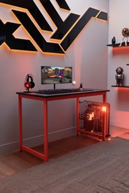 Resim KODIGU Kırmızı Metal - Oyuncu Masası - Ayarlanabilir Yükseklik - 120cmx60cm 