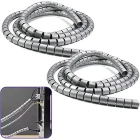 Resim AyrStore 1 mt x 16 mm Spiral Boru Kablo Kanalı Kablo Fiş Düzenleyici Toplayıcı Kordon Kablo 