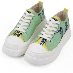 Resim Dogo Kadın Vegan Yeşil Kalın Taban Sneakers - The Band Tasarım 
