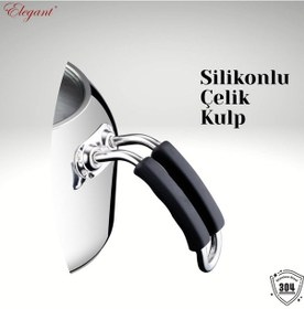 Resim Elegant Mirage Mini Boy Silikonlu Çelik Kulplu Çaydanlık Takımı Çelik 