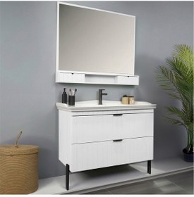 Resim Kobos Noble 100 Cm Banyo Dolabı Seti Bianco Beyaz 