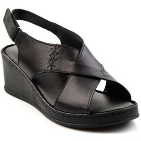 Resim Siyah Leather Kadın Sandalet K05552001203 Siyah 