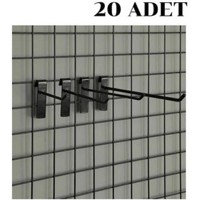 Resim 20 adet 25 Cm Tel Pano Kancası Raf Askısı Siyah 
