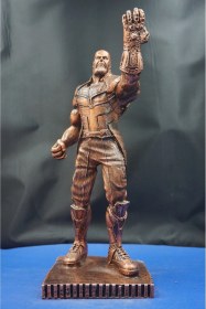 Resim Thanos Marvel Avengers Heykel Biblo Süper Gücün Simgesi Hediyelik Aksesuar 35 Cm Bronz 