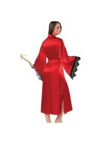 Resim Faal Saten Dantelli Uzun Sabahlık Kimono 5901 001 