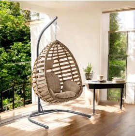 Resim Capri Swing Gümbet Tekli Rattan Bahçe Salıncağı | Balkon Salıncağı 
