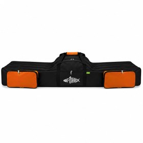 Resim Olta/Kamış Çantası - Fishack - 3 Gözlü - Cepli - Siyah/Turuncu - 140 cm 