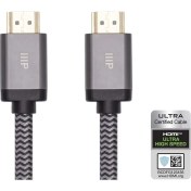 Resim Monoprice 8k Sertifikalı Örgülü Ultra Yüksek Hızlı HDMI Kablosu - HDMI 2.1 | 8K@60Hz | 48GB/SN | Cl2 Wall Rated | 28-30AWG | Siyah 2 M 