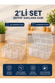Resim CocoVia (2'li Piknik Seti ) Pratik 6 Bölmeli Çay Bardağı Ve Su Bardak Taşıma/ Bardak Taşıyıcı Piknik Seti Malzemesi Piknik Kutusu 