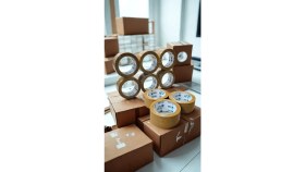 Resim 67 mm x 100 Taba Renkli Hotmelt Koli Bandı -Kahverengi -Shrinkli Paketli 