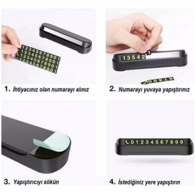 Resim CMT Fosforlu Acılır Kapanabilir Numaratör Ön Torpido Üstü Telefon Numarası Göstergesi 