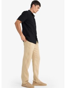 Resim DeFacto %100 Keten Relax Fit Rahat Kesim Düz Paça Yazlık Pantolon - C1117AX25SPBG732 