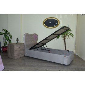 Resim BENGİ TİCARET Baza Başlık 134320 90*190 Standart Kumaş Kalp Başlık Metal Çelik Sağlam El Yapım 
