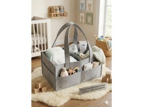 Resim Çınar Ev Tekstil Anne Bebek Keçe Bebek Bakım Çantası Organizer - Çok Bölmeli, Taşınabilir, Şık Dayanıklı Anne Çantası 