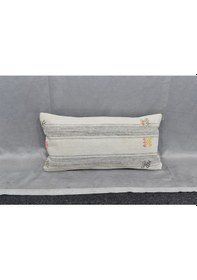 Resim Zehra Abla Halı Yeni El Dokuma Dekoratif Lumbar Kilim Kırlent Yastık Kılıfı 6602 Çok Renkli 