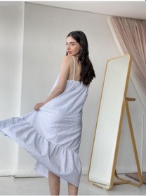 Resim Retrobird Adel Askılı Brode Elbise Kadın Beyaz-13845 Beyaz 