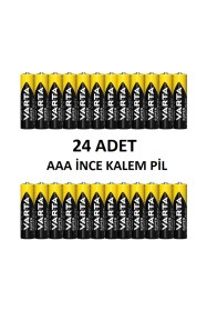 Resim Aaa İnce Kalem Pil 24'lü Süper Güçlü Uzun Ömürlü Çinko Karbon Ekonomik Paket 