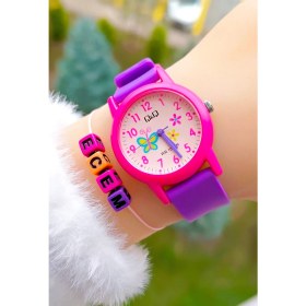 Resim Q&Q Silikon Kordonlu 10 Atm Su Geçirmez Kız Çocuk Kol Saati Kişiye Özel Hediye Isimli Bileklik 