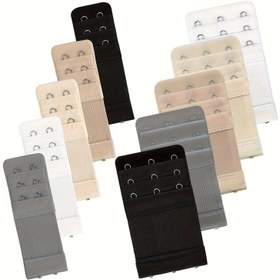 Resim 10 adet Yumuşak Sütyen Uzatıcı Yedek saç tokası - 2/3 saç tokası, Bej, Ayarlanabilir Kadın Sütyen Askıları, Rahat ve Dayanıklı Sütyen Askı Uzatıcıları, Dantel Sütyen Tasarımı, Yumuşak Dantel Uzatıcı 