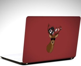 Resim Gözlüklü Geyik Laptop Sticker 12 İnch (29X24CM) 