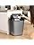 Resim Porsima 0098 Kapaklı Gri-Siyah Çöp Kutusu - Favori Banyo ve Mutfak Çöp Kovası 30lt 