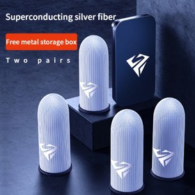 Resim 2 Çift Süperiletken Gümüş Elyaf İçeren Polyester Parmaksız Eldiven, Teri Önleyici, Nefes Alabilen, Dokunmatik Ekran Uyumlu - Mobil Oyunlar İçin İdeal, Metal Depolama Kutusu Dahil, Hassas Kontrol ve İşlemeksizin Dokunmalar Önler, Oyun Aksesuarları|Parmaksız Eldivenler|Dayanıklı Eldivenler 