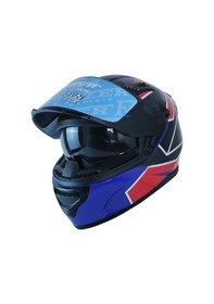 Resim Motosiklet Kask Ece 22.r06 Double Vizörlü Full Face Motor Kaskı Rush Çok Renkli 