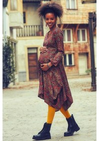 Resim Los Banditos V Yaka Balon Etekli Hamile Elbise (498195995) 