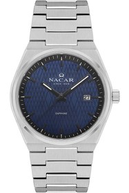 Resim Nacar SAFİR CAM SPOR GÜMÜŞ ERKEK KOL SAATİ NC41-299794-ALM 
