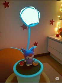 Resim FAMEMUS ACCESSORY Sevimli Kuromi Karakterli Çiçek Tasarımlı Masa Lambası – Dekoratif Işık Mavi Renk 