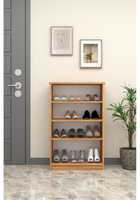 Resim Asra Trend MDF 4 Katlı Açık Raflı Ayakkabılık - 60 cm, Modern,Bot Uyumlu,Çok Amaçlı Düzenleyici,A-31 Petra 