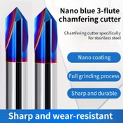 Resim Augusttools 3-Yivli Tungsten Çelik Pah Kırıcı - 65 Derece Açı, Dayanıklılığı Artırmak İçin Nano Kaplama, Tam Taşlama İşlemi, Aşınmaya Dirençli - Hassas Tungsten Çelik Kenar Kesme ve Pah Kesimi için İdeal, Profesyonel Araçlar | Düz Bitişli Kesici 