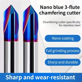Resim Augusttools 3-Yivli Tungsten Çelik Pah Kırıcı - 65 Derece Açı, Dayanıklılığı Artırmak İçin Nano Kaplama, Tam Taşlama İşlemi, Aşınmaya Dirençli - Hassas Tungsten Çelik Kenar Kesme ve Pah Kesimi için İdeal, Profesyonel Araçlar | Düz Bitişli Kesici 