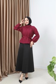 Resim CNG MODA Tesettür Kuşaklı Gömlek 