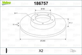 Resim VALEO 186757 | Disk On 00-Corsa.C 1.2 12V-ABS *Z12xe* | 1 Adet 