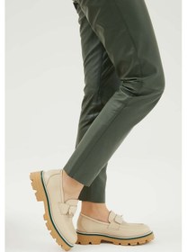 Resim Tamer Tanca Kadın Hakiki Deri Bej Loafer Ayakkabı 33 1025 Bn Ayk Y23 Bej Dr Bej 