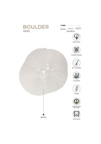 Resim Koza Halı Boulder El Örmesi Elips Beyaz Pamuklu Yıkanabilir Halı Kilim Balk Beyaz 