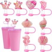 Resim 8/4 adet Işıltılı Aşk-Okyanus Temalı Reçine Pipet Kapakları - Yeniden Kullanılabilir, & Dekoratif İçecek Aksesuarları, Doğum Günleri, Cadılar Bayramı, Noel için İdeal - Mükemmel Parti Hediyeleri & Hediye 