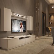 Resim Decoraktiv Trendstyle 5220DS Mdf Tv Ünitesi Tv Sehpası - Parlak Beyaz 