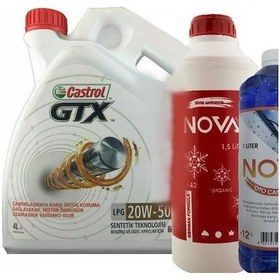 Resim Castrol GTX 20W-50 Sentetik Motor Yağı 4 L + Antifriz 1500 ML + Cam Suyu 1 L 