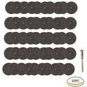 Resim Moveevo 50 Adet Çift Ağ Resin Kesici Disk + 4 Adet Mandrel Seti - Metal Ve İnce Demir Kabuk Kesimi İçin Elektrikli Taşlama Aksesuarı 