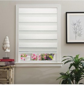 Resim Hazır Hasır Bambu Zebra Stor Perde Ekru 140X200Cm 