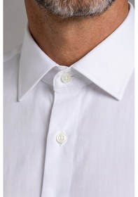 Resim Bisse Beyaz Regular Fit Cepsiz Klasik Uzun Yaka Saten Gömlek Gmkls252188 D01 