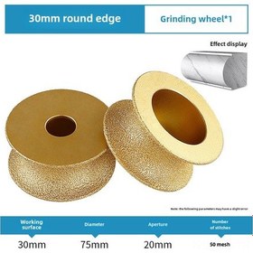 Resim Hombey Mermer, Kuvars Ve Seramik Tabanlar İçin Yarı Dairesel Taş Zımpara Toptası - 30mm Zımparalama Kalınlığı, Hızlı Ve Pürüzsüz Sonuçlar 