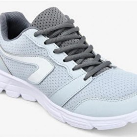 Resim Decathlon Kadın Koşu Ayakkabısı Gri - Run 100 Bağcıklı Su Geçirmez Tekstil Malzeme ile Rahat 